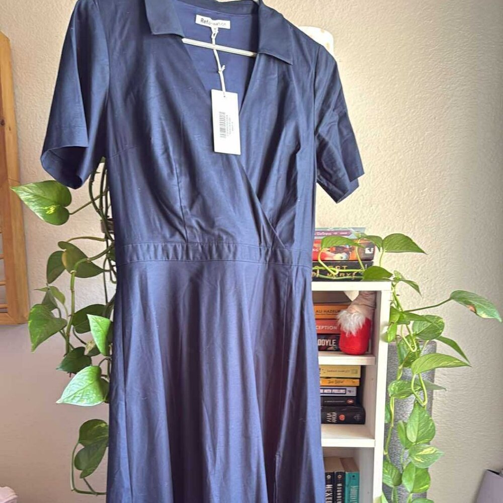 Reformation Isadora Dress Blue - Size 6